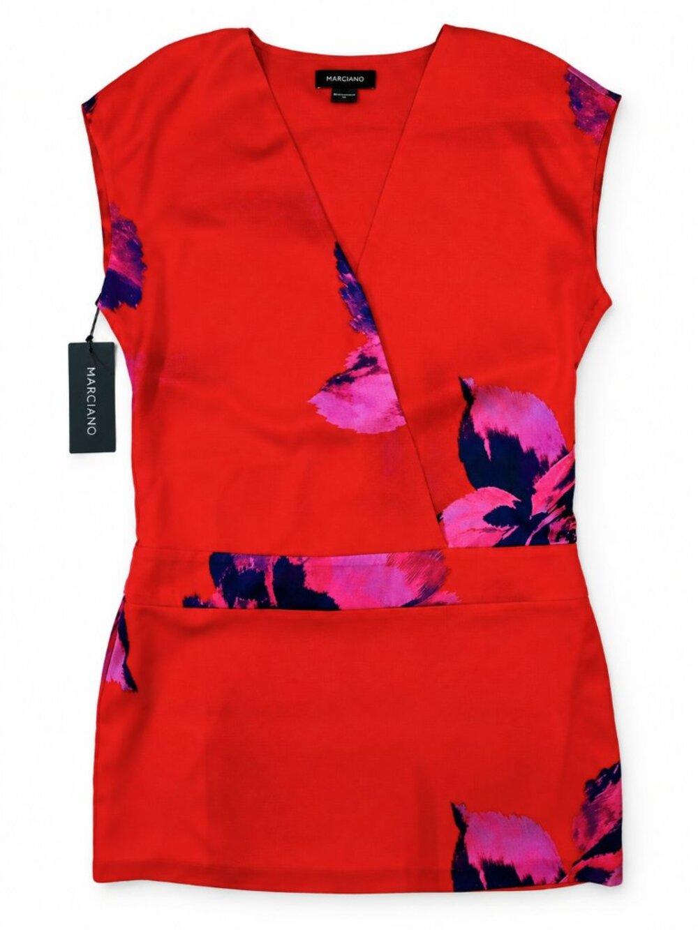 NWT Marciano Red Purple Floral Satin Mini Dress S Y2K Glam Party Girl